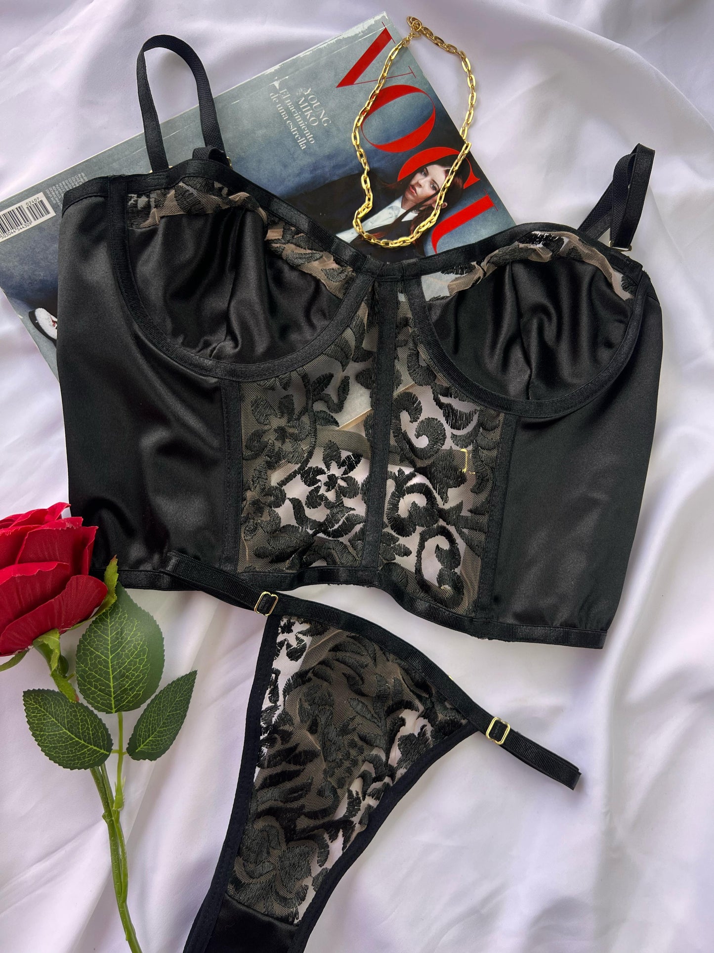 Set de Lencería Negro Ref. MARIE