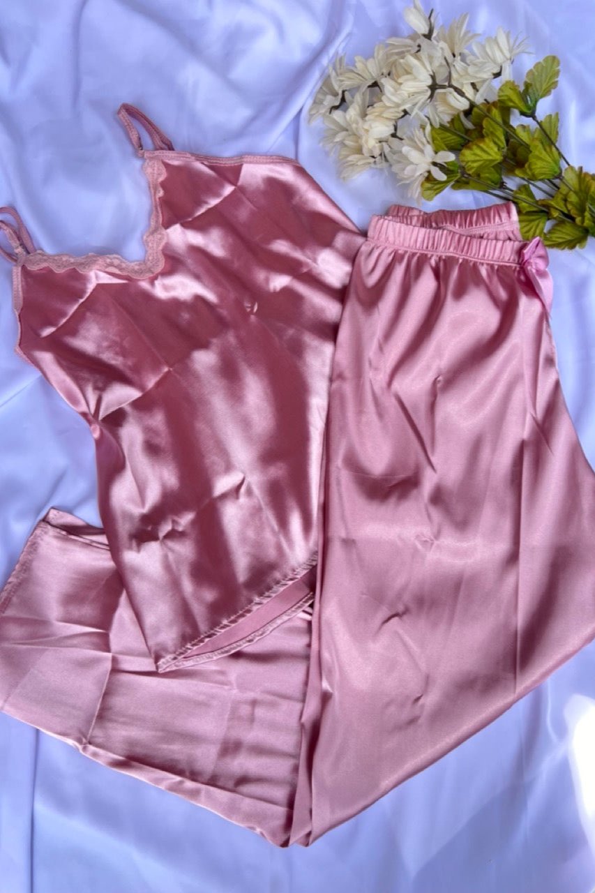 Pijama Pantalón Satín Palo de Rosa