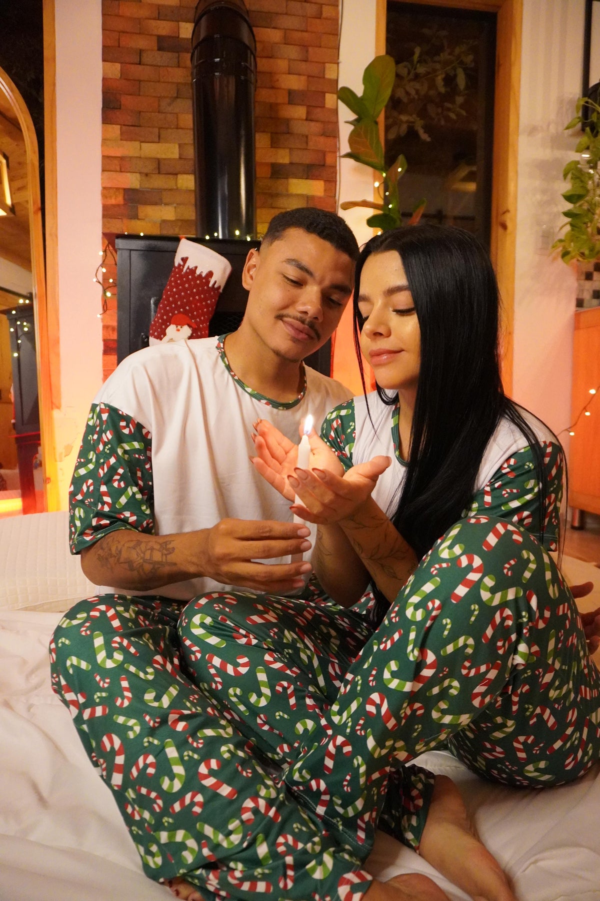 Pijama Navidad Pareja Ref. Bastones